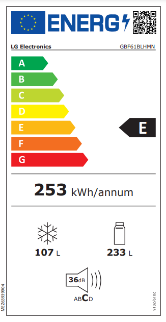 LG hladnjak DoorCooling+™ i ThinQ™ tehnologija 341L GBF61BLHMN - Slika 13