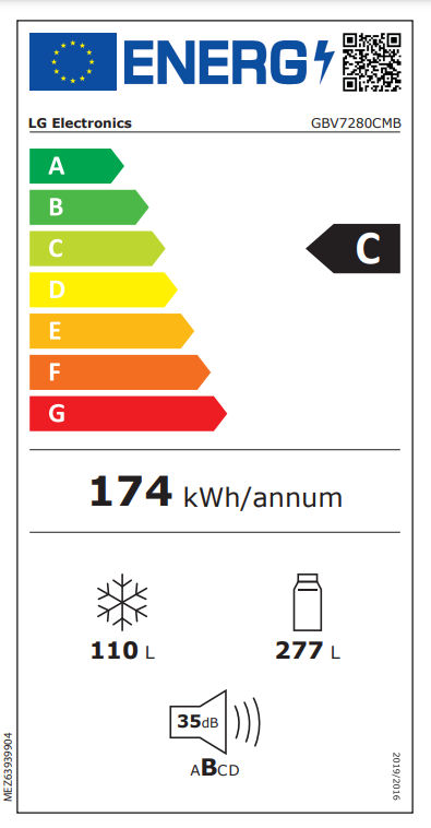LG hladnjak DoorCooling+™ tehnologija 387L GBV7280CMB - Slika 17