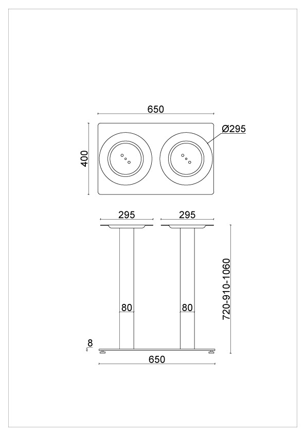 Metalna konstrukcija stola model UG-400DUO - Slika 4