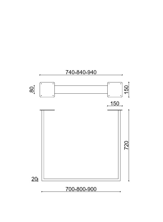 Metalna konstrukcija stola model A2 - Slika 3